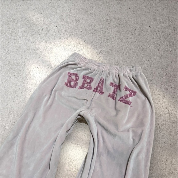 Bratz Dusty Pink Velvet Pants w/ Rhinestoned Details - Picture 3 of 7